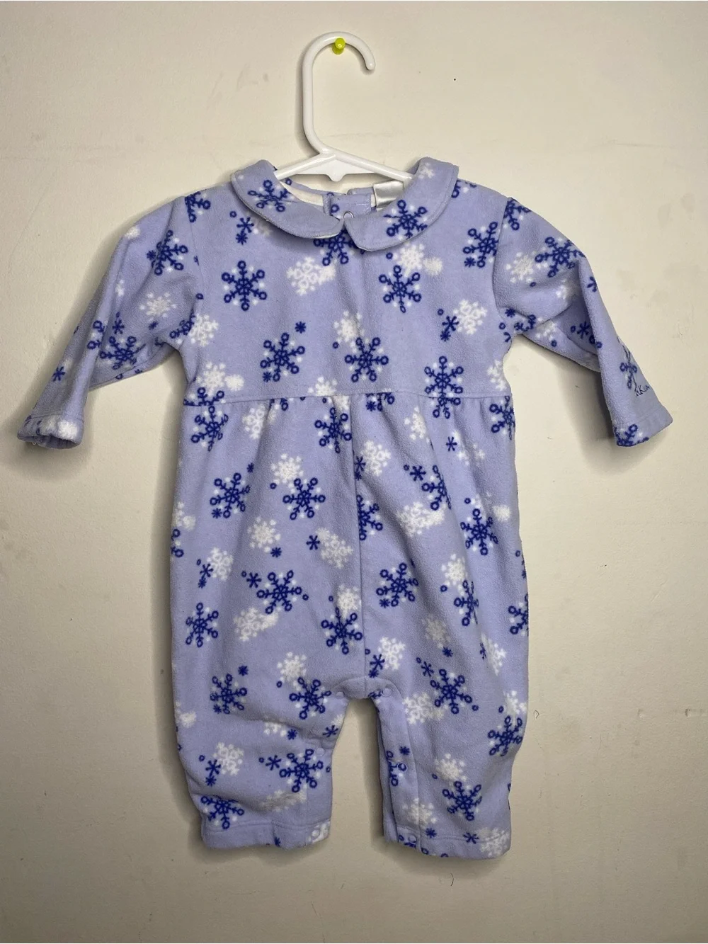 Y2K Cozy Lilac Snowflake Fleece One-Piece